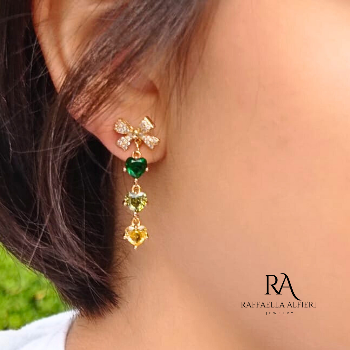 Orecchini Sailor Moon 3 Cuori in Zircone – Placcati Oro 18K