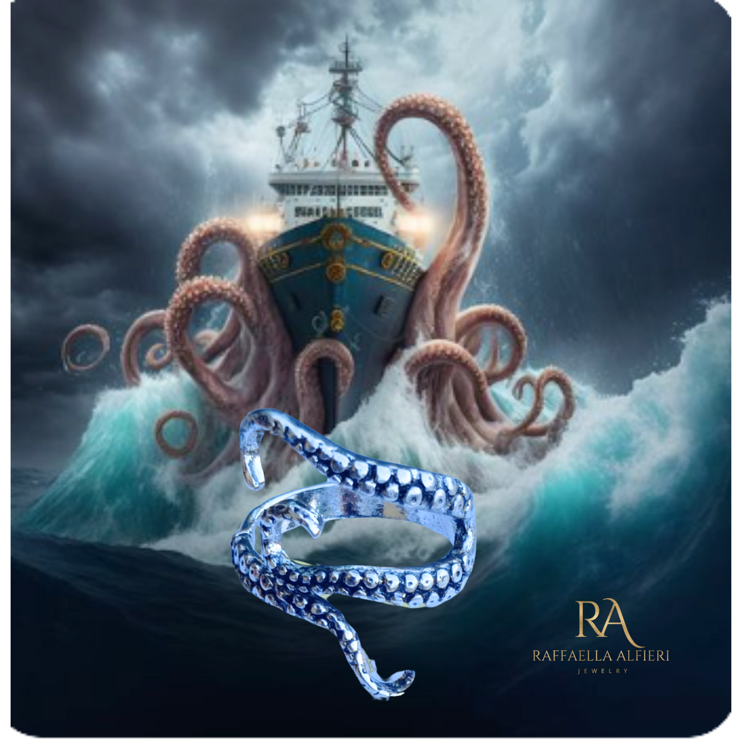 Anello Regolabile Tentacoli Polipo