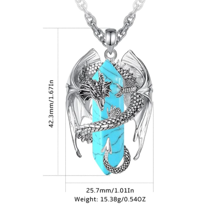Collana da uomo con ciondolo a forma di drago