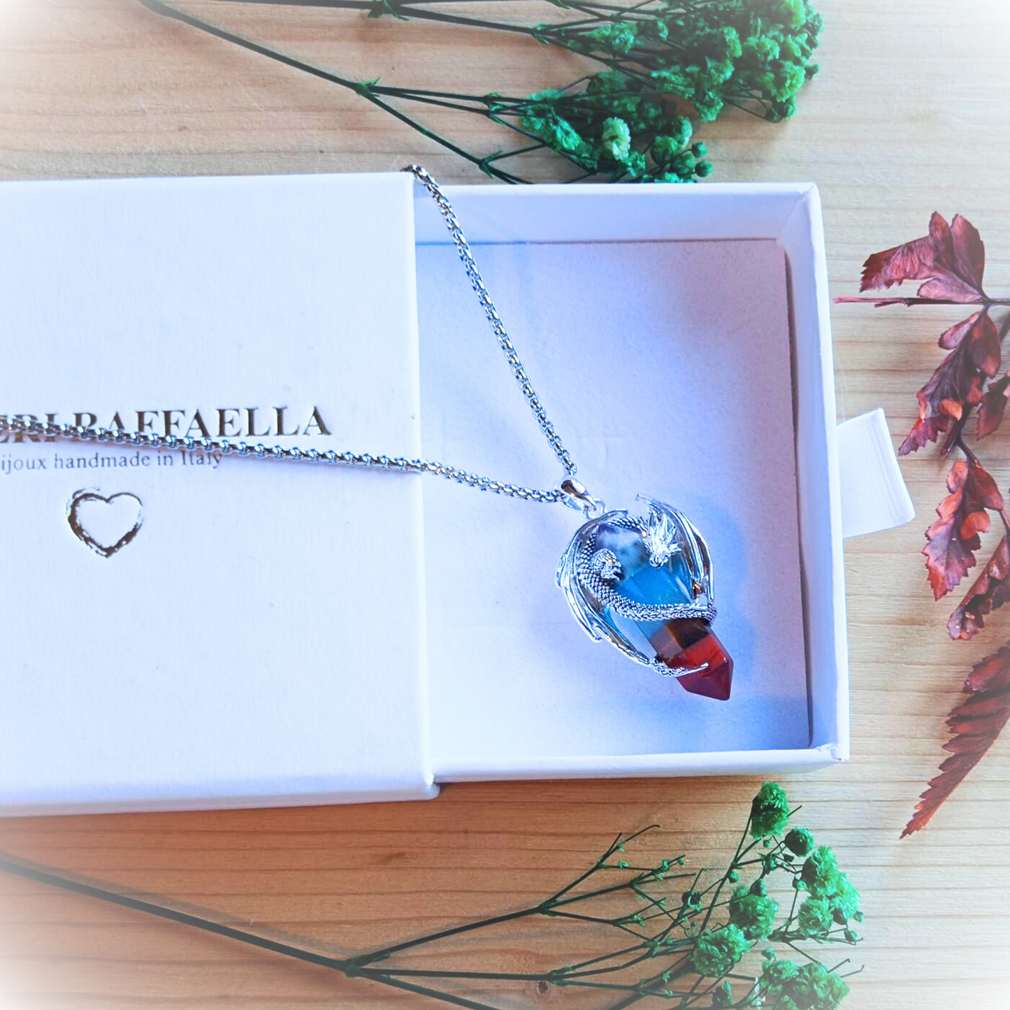 Collana da uomo con pendente a forma di drago