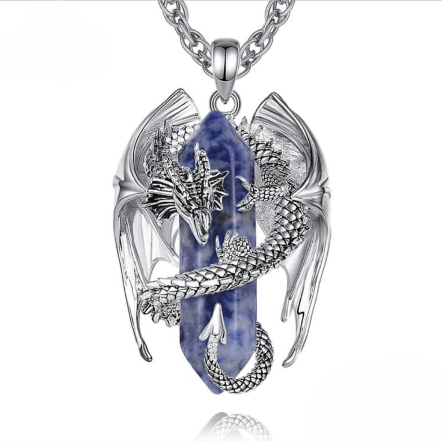 Sodalite dragon necklace