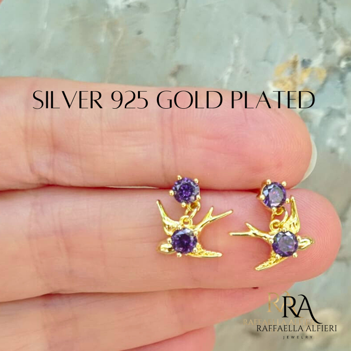 Titanic earrings gold plated silver