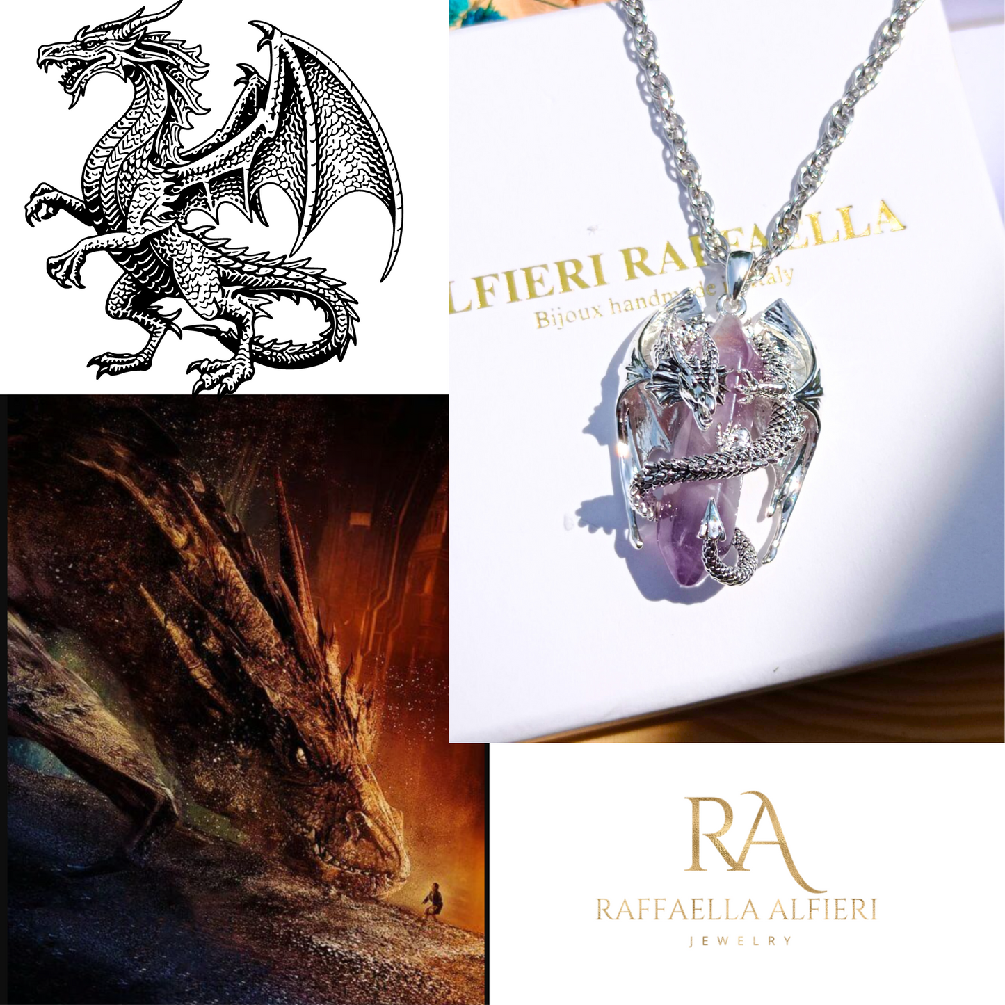 collana con ciondolo a forma di drago