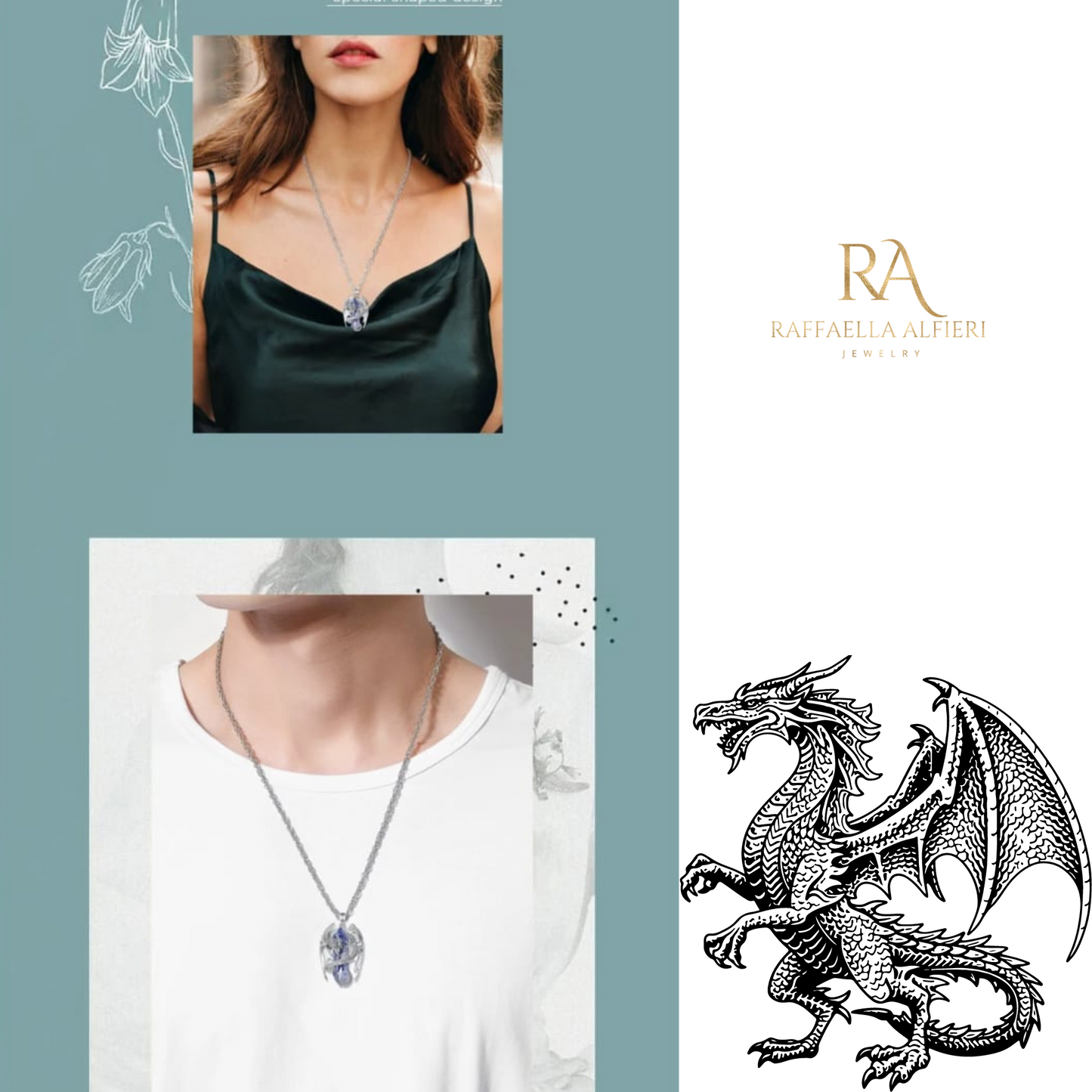 collana con pendente a forma di drago