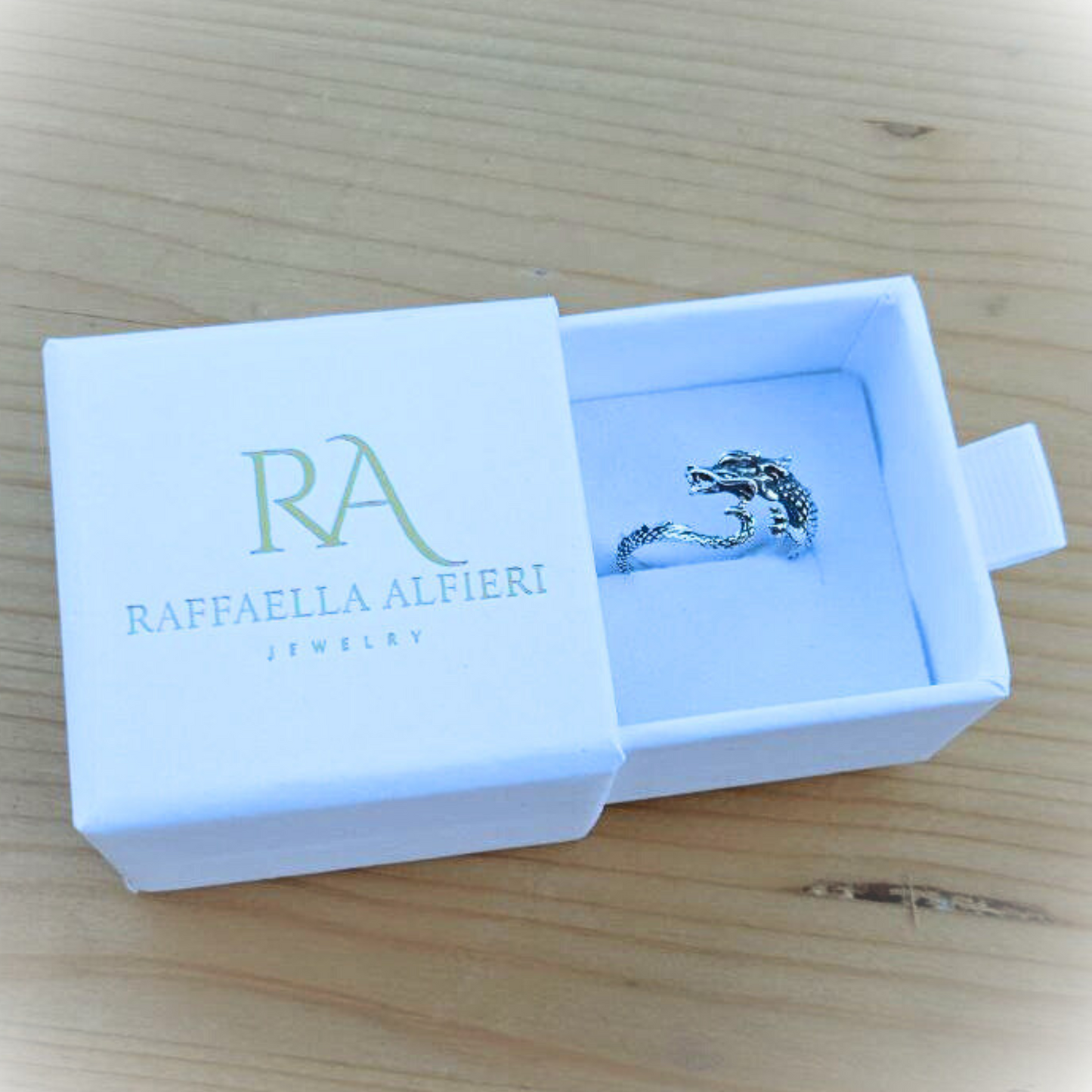Anello drago regolabile in argento sterling 925.