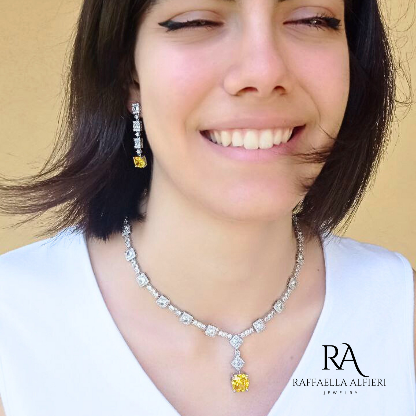 Collana e orecchini cz alta qualità
