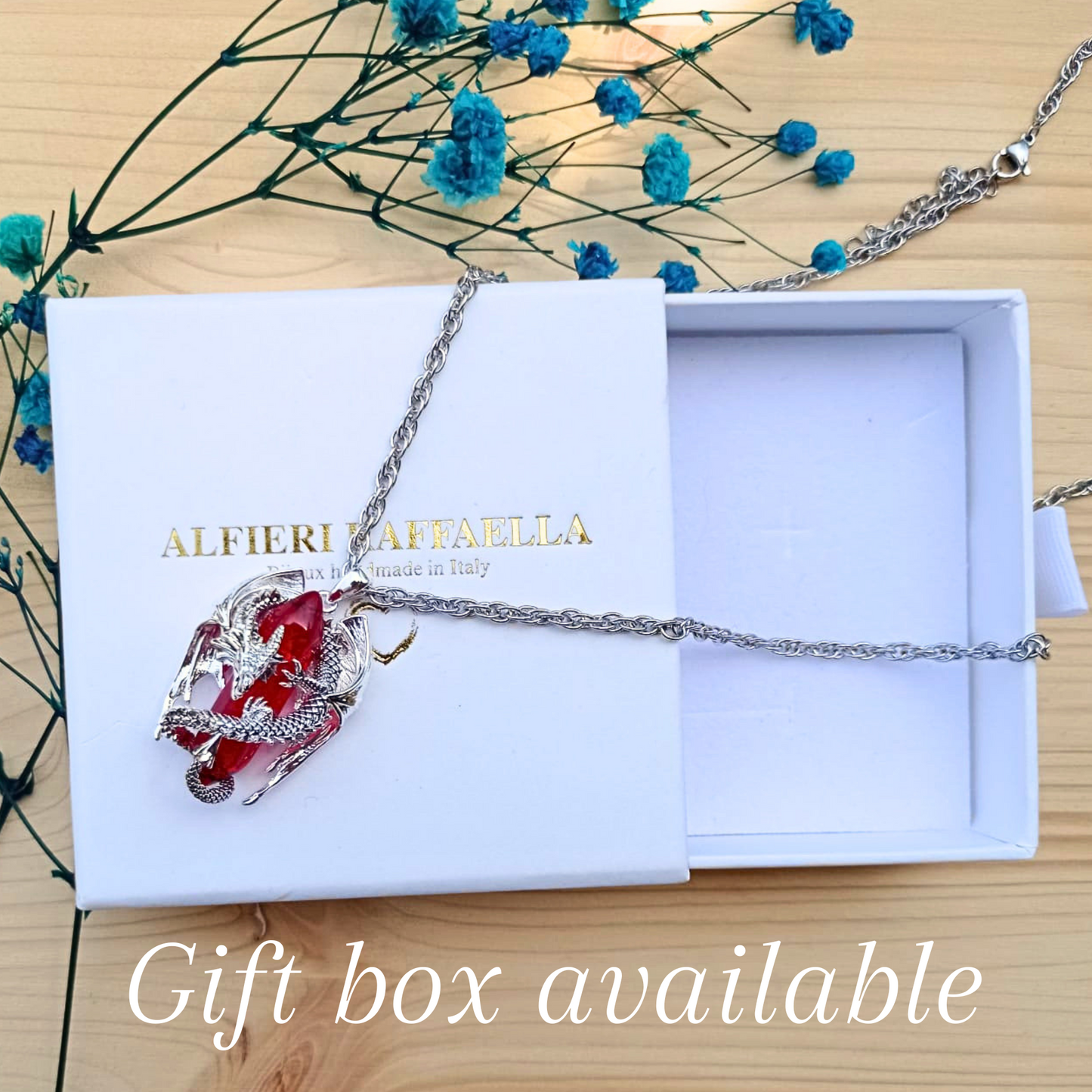 Confezione regalo grande per collana con pendente drago