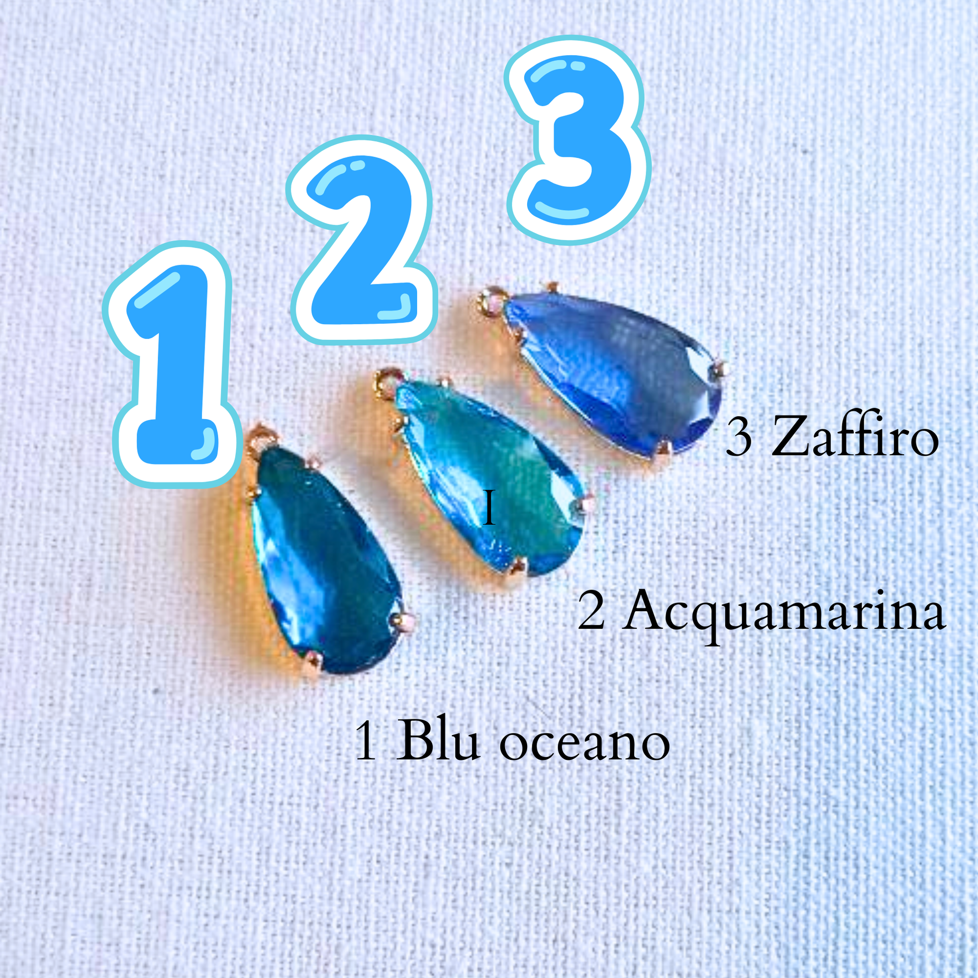 scelta di olori per il ciondolo della collana di Howl ispirata all'anime giapponese Howl moving castle : blu oceano 1; Acquamarina; 3 Zaffiro.