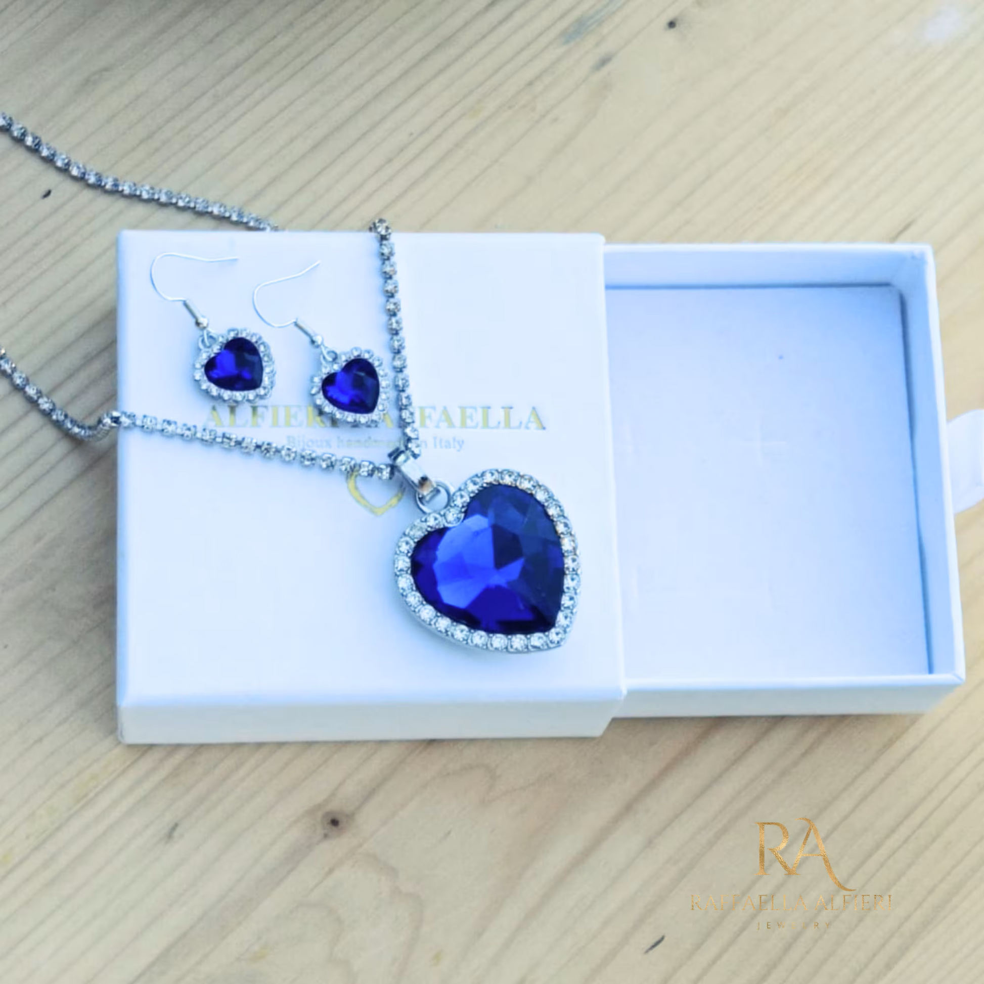 Collana Titanic Heart Of The Ocean Collana Heart Of The Ocean Titanic - Ciondolo Cuore Blu In Cristallo, Lunghezza 50 Cm, Stile Film Collana Cuore - Foto 4