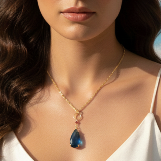 Howl's Moving Castle Jewelry Set: Emerald Crystal Earrings & Blue  Teardrop Necklace, Studio Ghibli Inspired Cosplay & Daily Wear, Gold Plated - Raffaella Alfieri