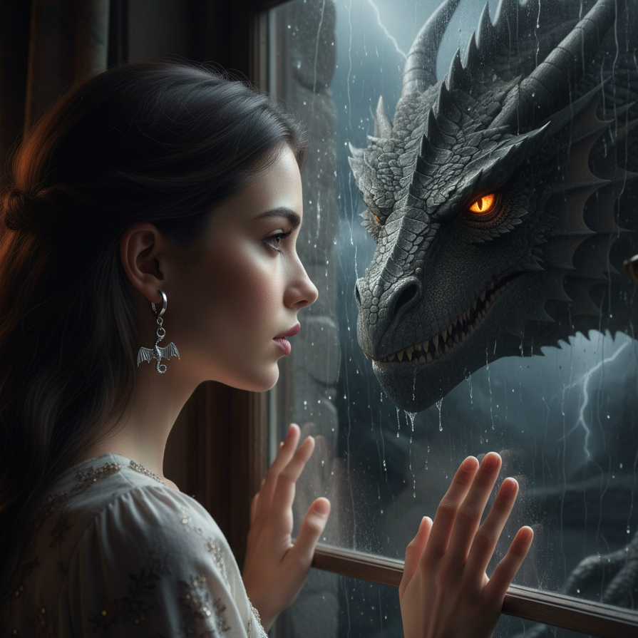 Orecchini pendenti in argento rodiato 925 a forma di drago. Non anneriscono. 