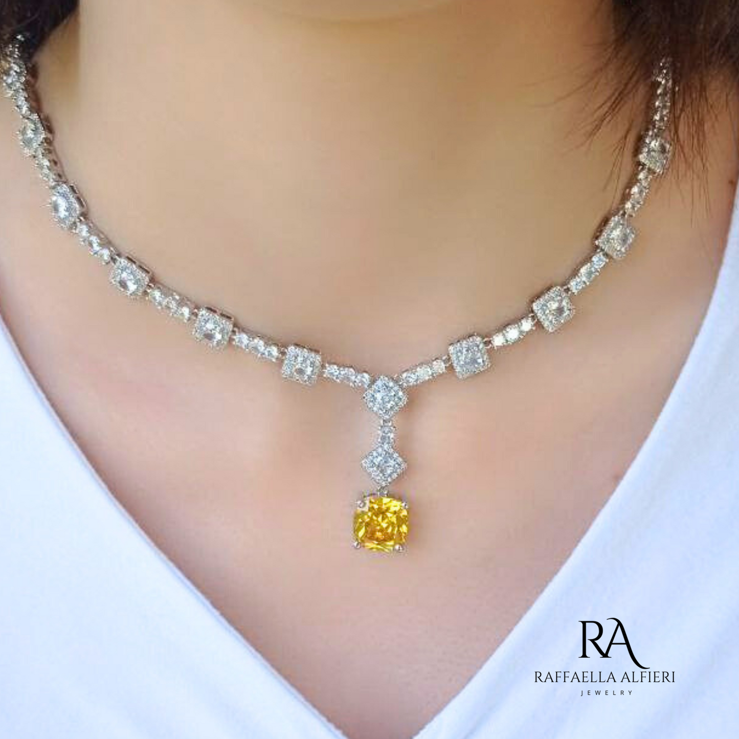 collana zirconi taglio asscher