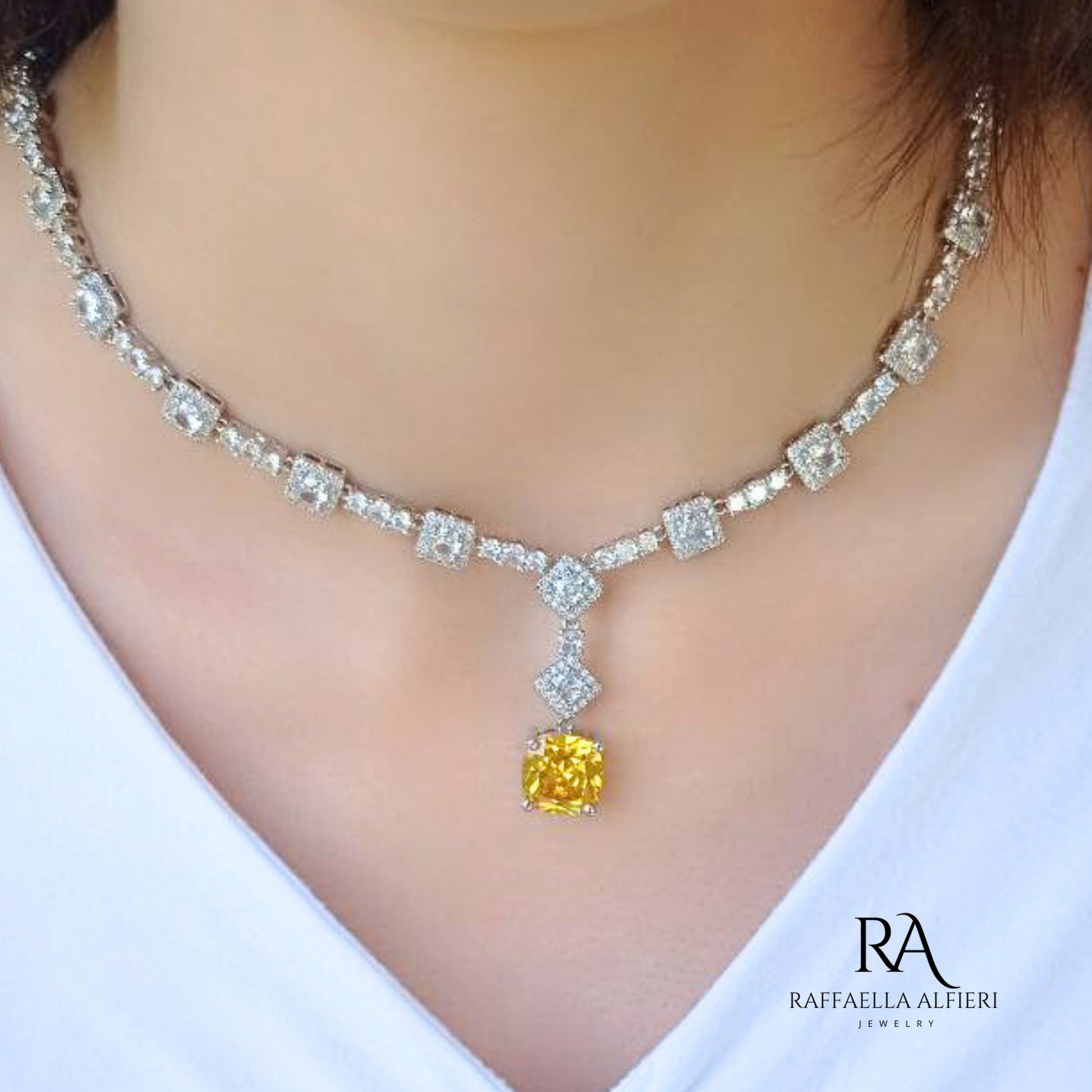 collana zirconi taglio asscher