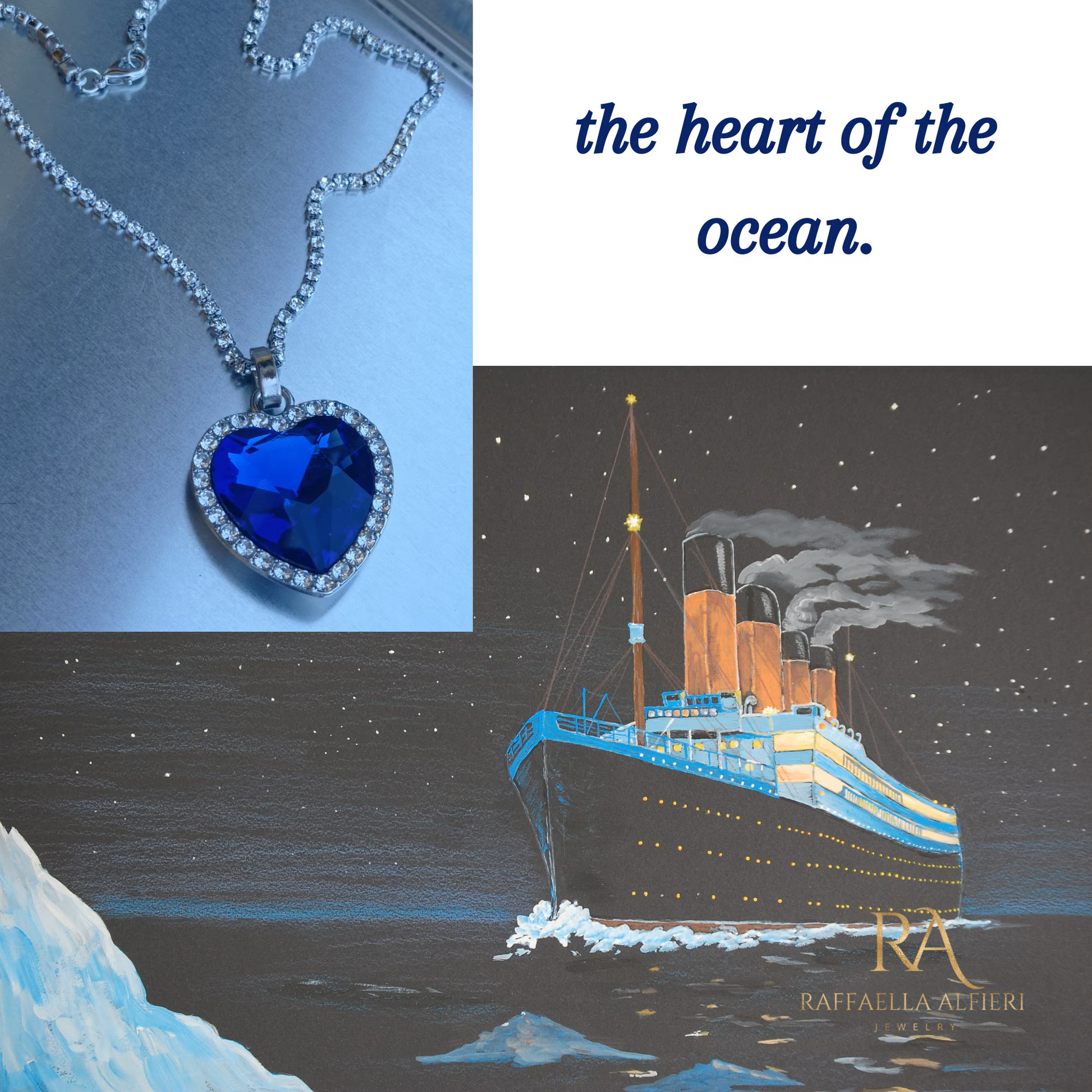 Collana con zaffiri Cuore dell'Oceano: il leggendario gioiello del Titanic e oltre Collana con zaffiri Cuore dell'Oceano: il leggendario gioiello del Titanic e oltre