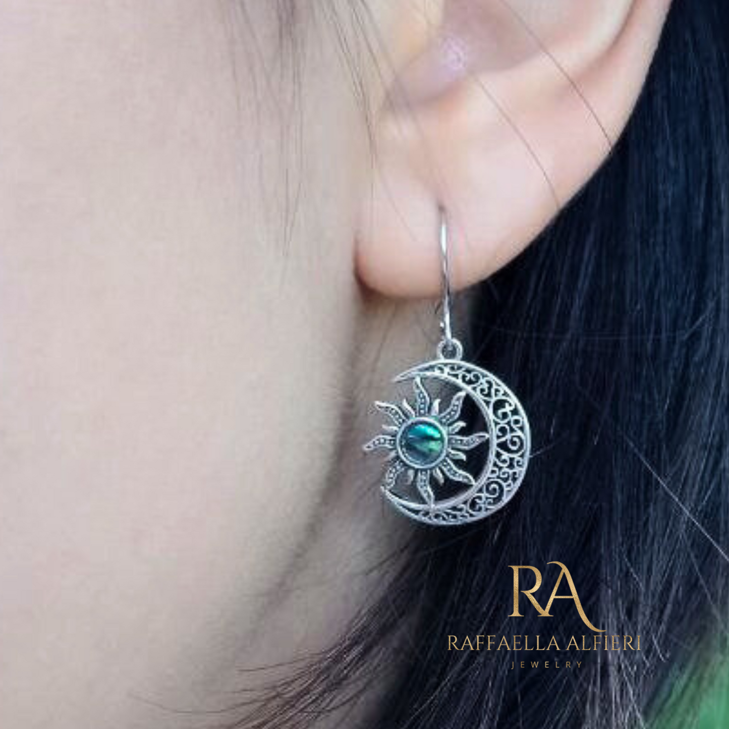 Orecchini sole e luna in argento 925