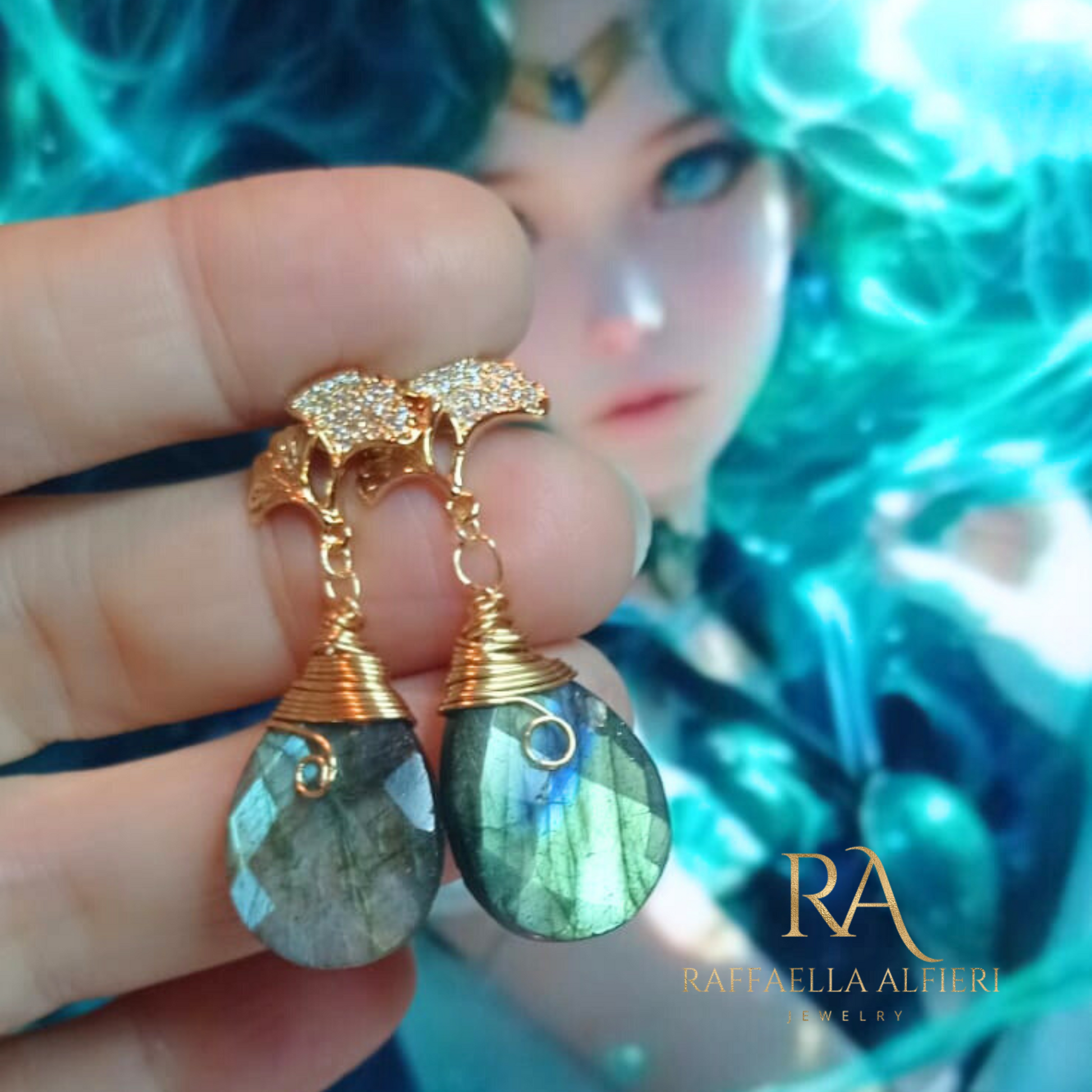 Orecchini di labradorite