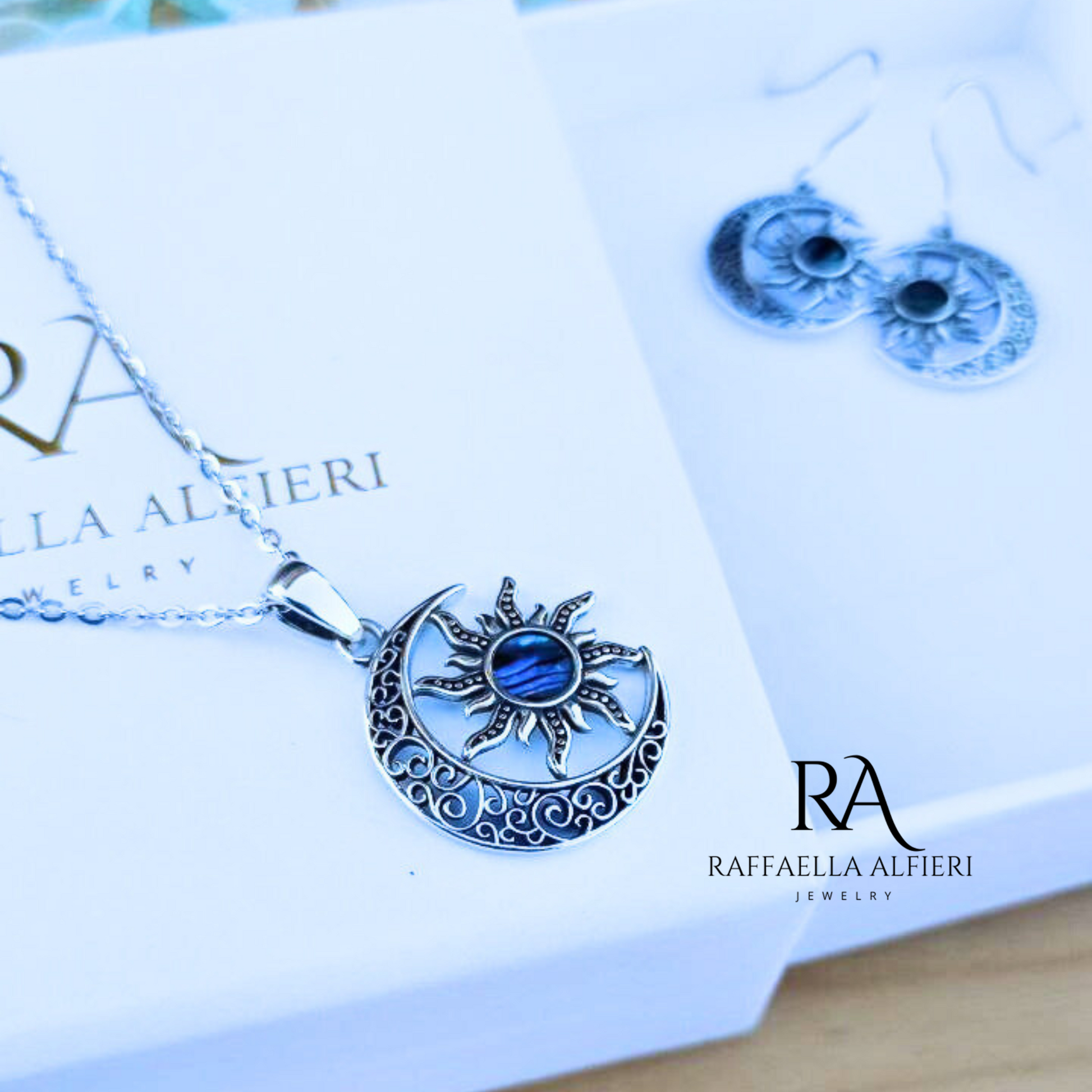 Parure in argento sole e luna