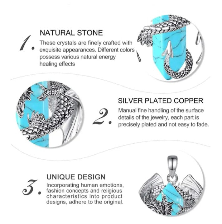 collana con drago pendente da uomo
