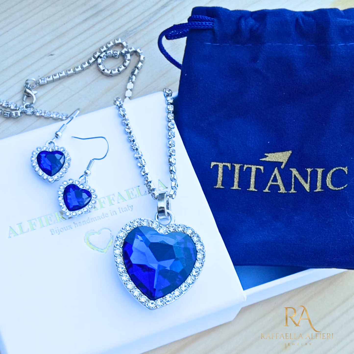 Collana Titanic, Collana Cuore dell'Oceano, Amore per sempre, Collana Zaffiro in cristallo, Ispirata al Titanic, Collana di rose del Titanic