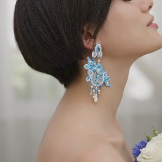 orecchini da sposa a soutache